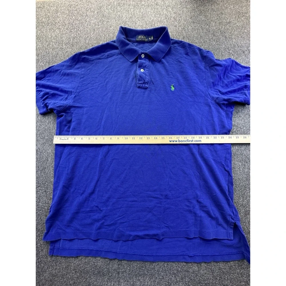 Polo Ralph Lauren Shirt Men XLarge Blue Polo Collared Pullover Cotton Logo Pique